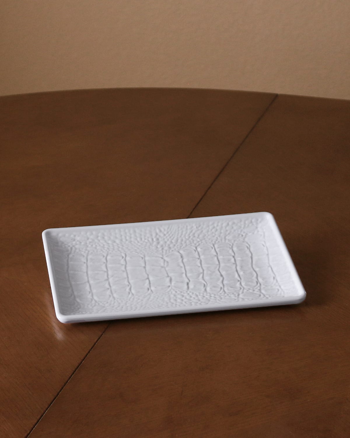 Beatriz Ball Vida Croc Small Rectangular Tray In White