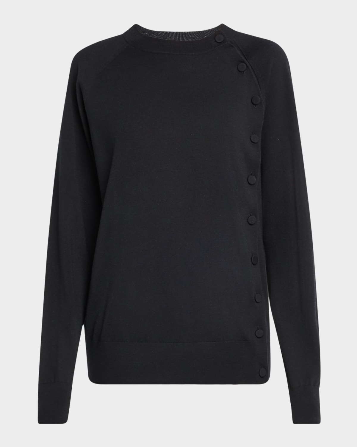 Torea Off-Centered Button Wool Cardigan