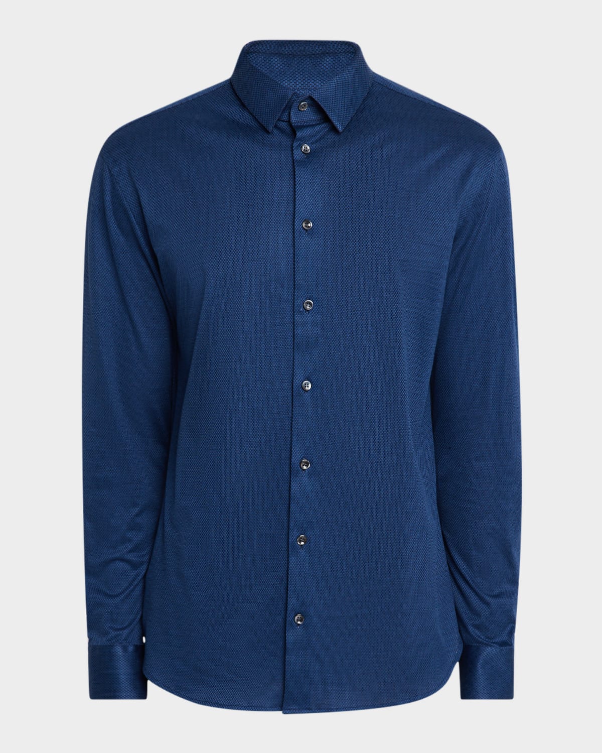 GIORGIO ARMANI MEN'S MICRO-STRUCTURE JERSEY SPORT SHIRT