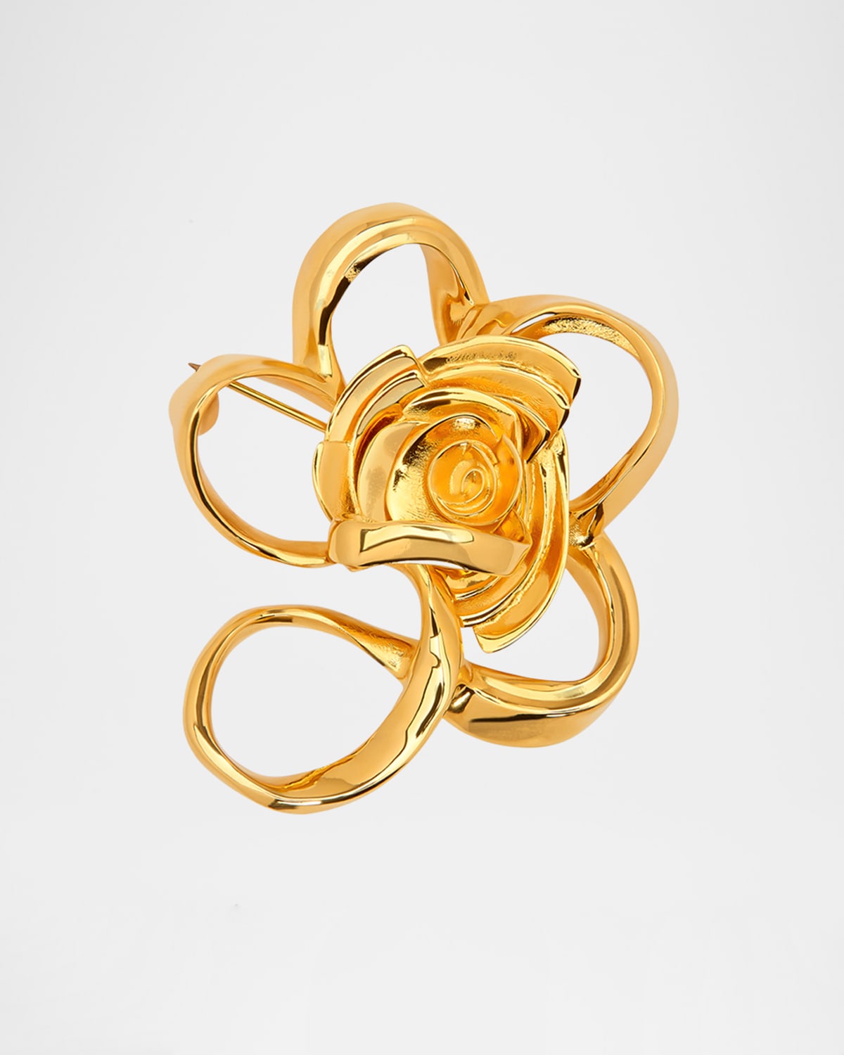 Large Geometric Rose Brooch