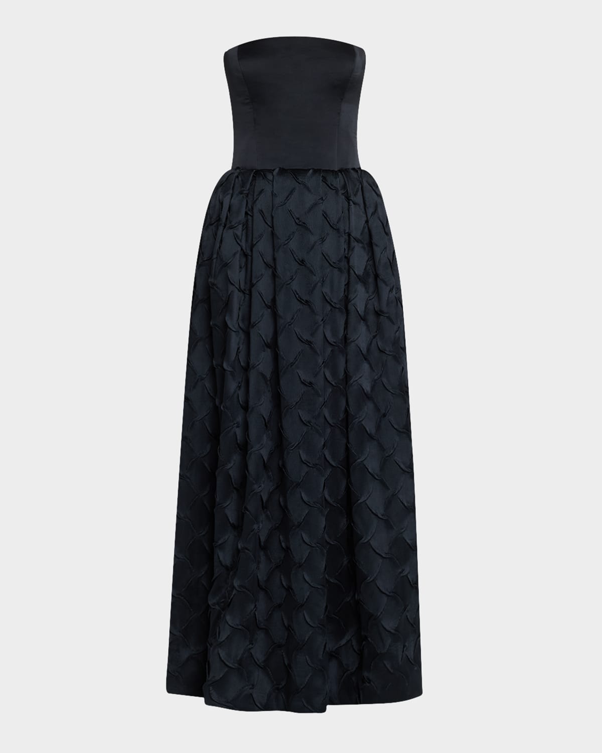 Shop Simkhai Azriel Strapless Smocked Gown In Black