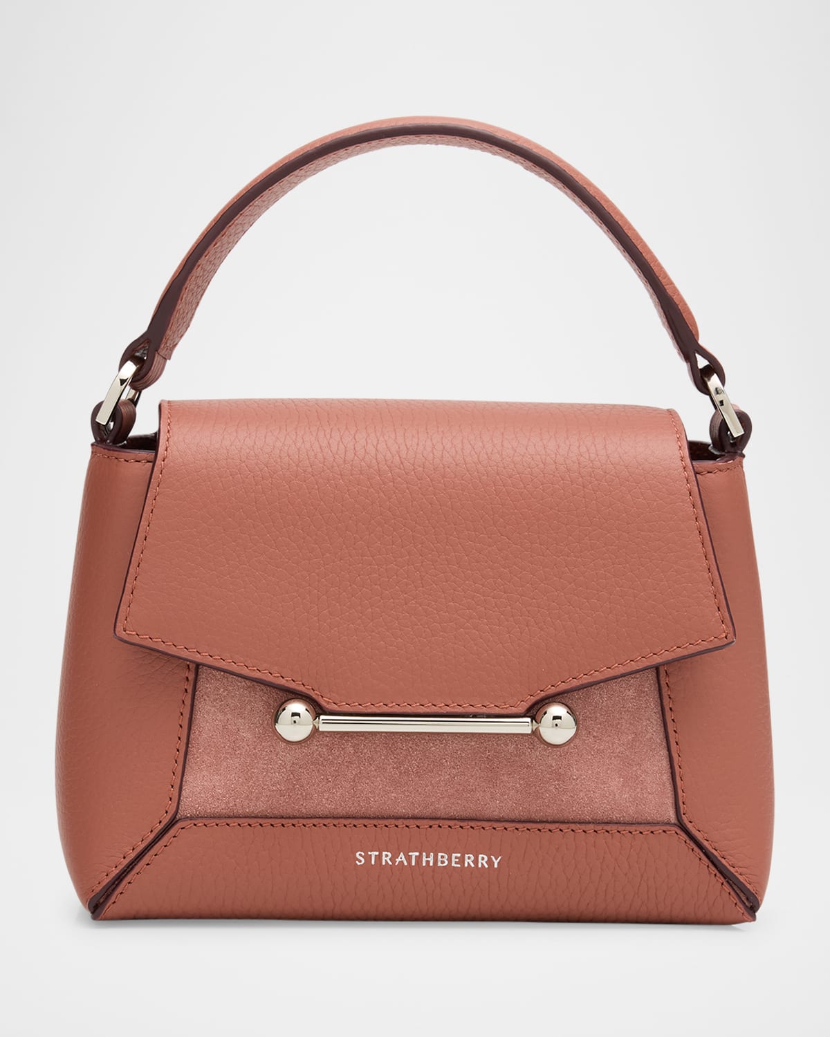 Mosaic Nano Leather & Suede Top-Handle Bag