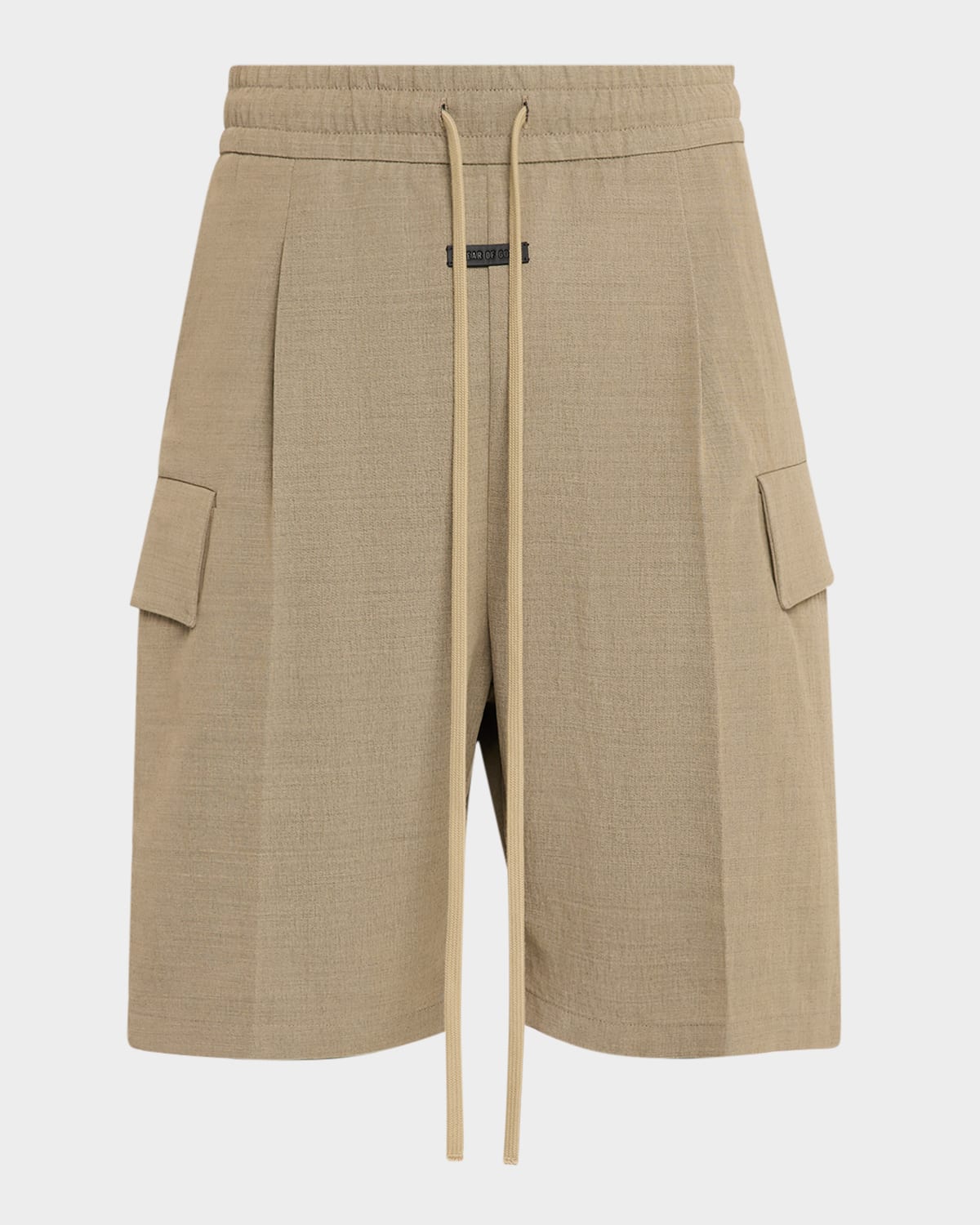 Shop Fear Of God Men's Long Cargo Shorts In Melange Beige