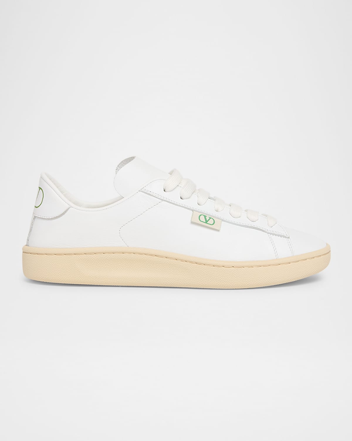 Valentino Sneaker |  Garavani Royco | Vitello Nappato/vlogo/rs Sneakers White In Du2 Bianco/green Briar/bianco