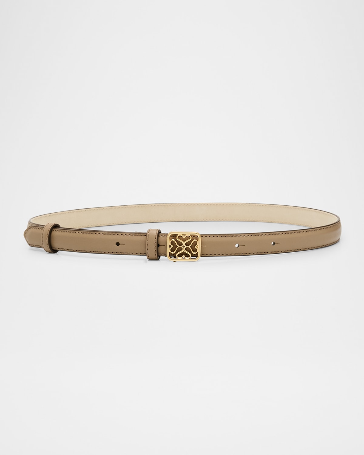 Monogram Metal Leather Skinny Belt
