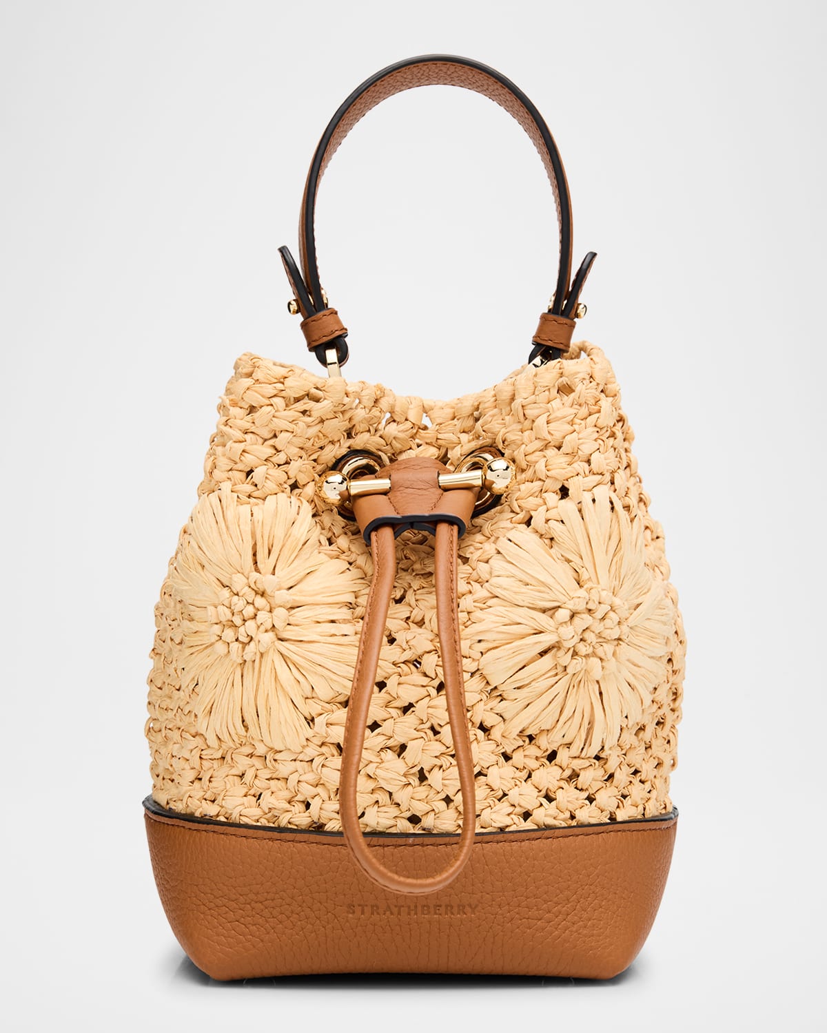 Osette Floral Raffia Bucket Bag