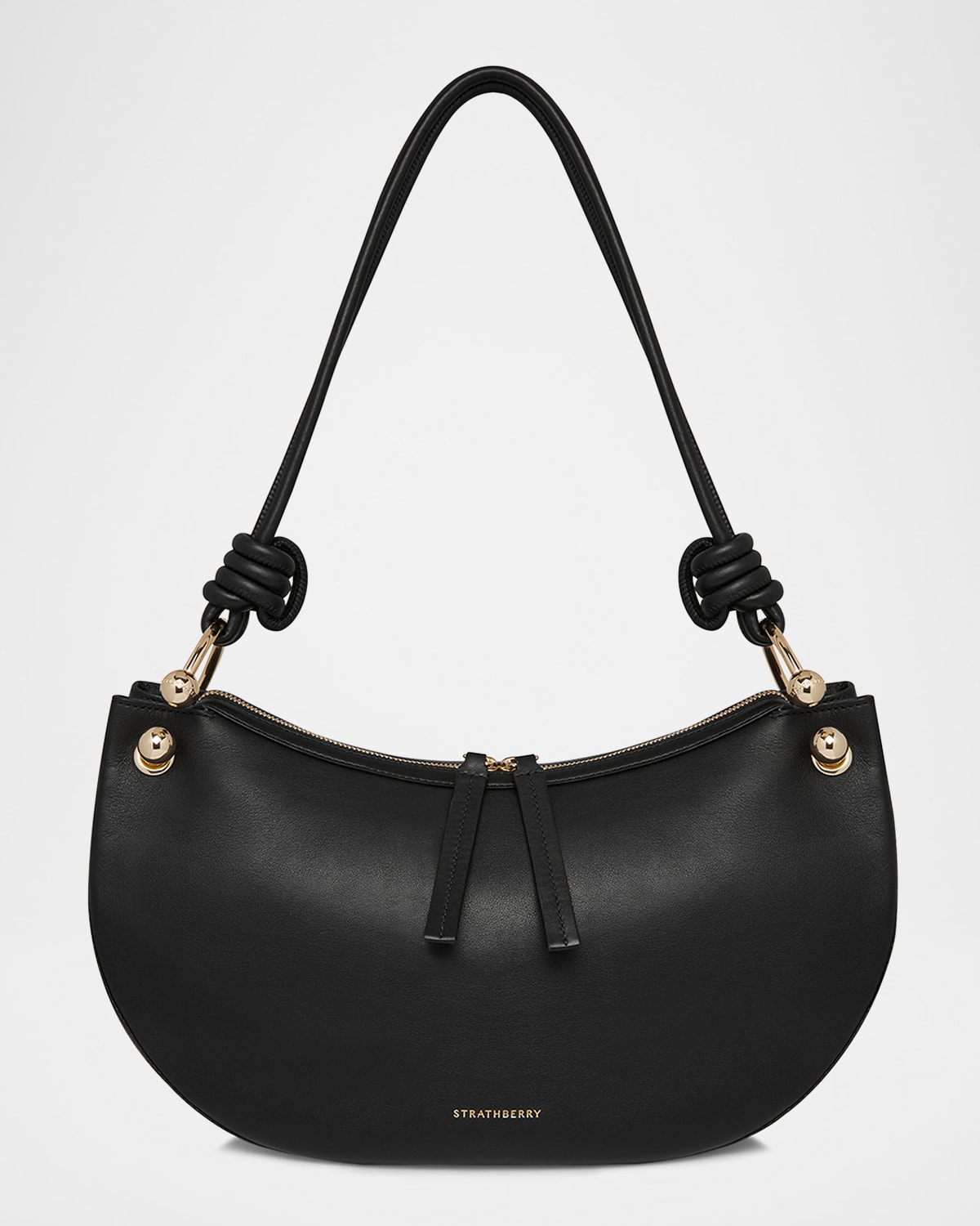 Halo Zip Leather Shoulder Bag