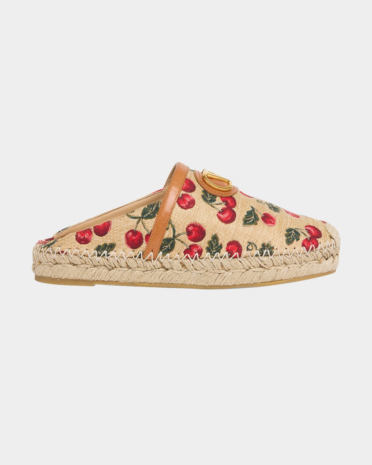 Valentino Garavani Vlogo Cherry Espadrile Mules