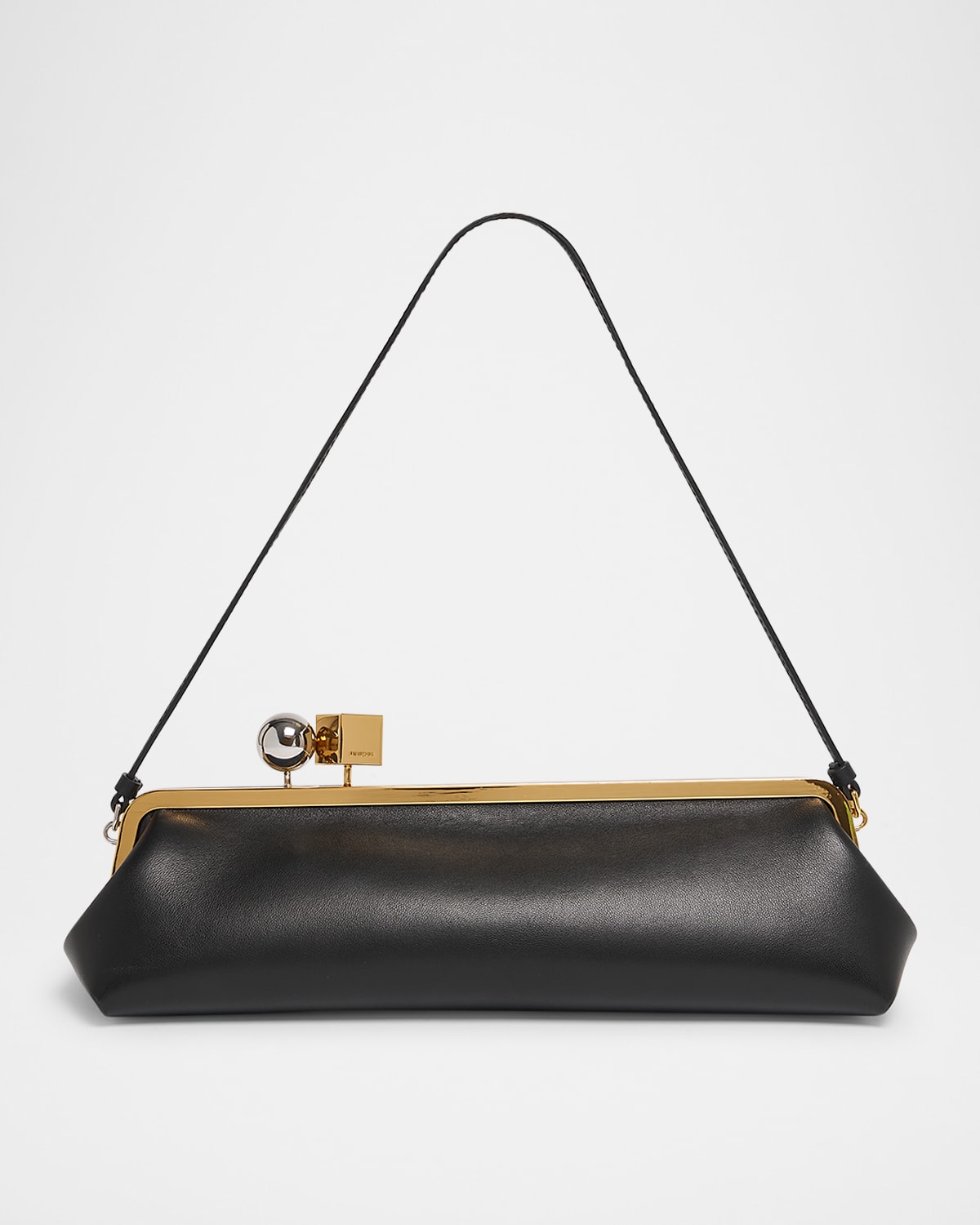 Jacquemus Rectangular Silhouette Clutch Bag With Top Handle In La Pochette Salon
