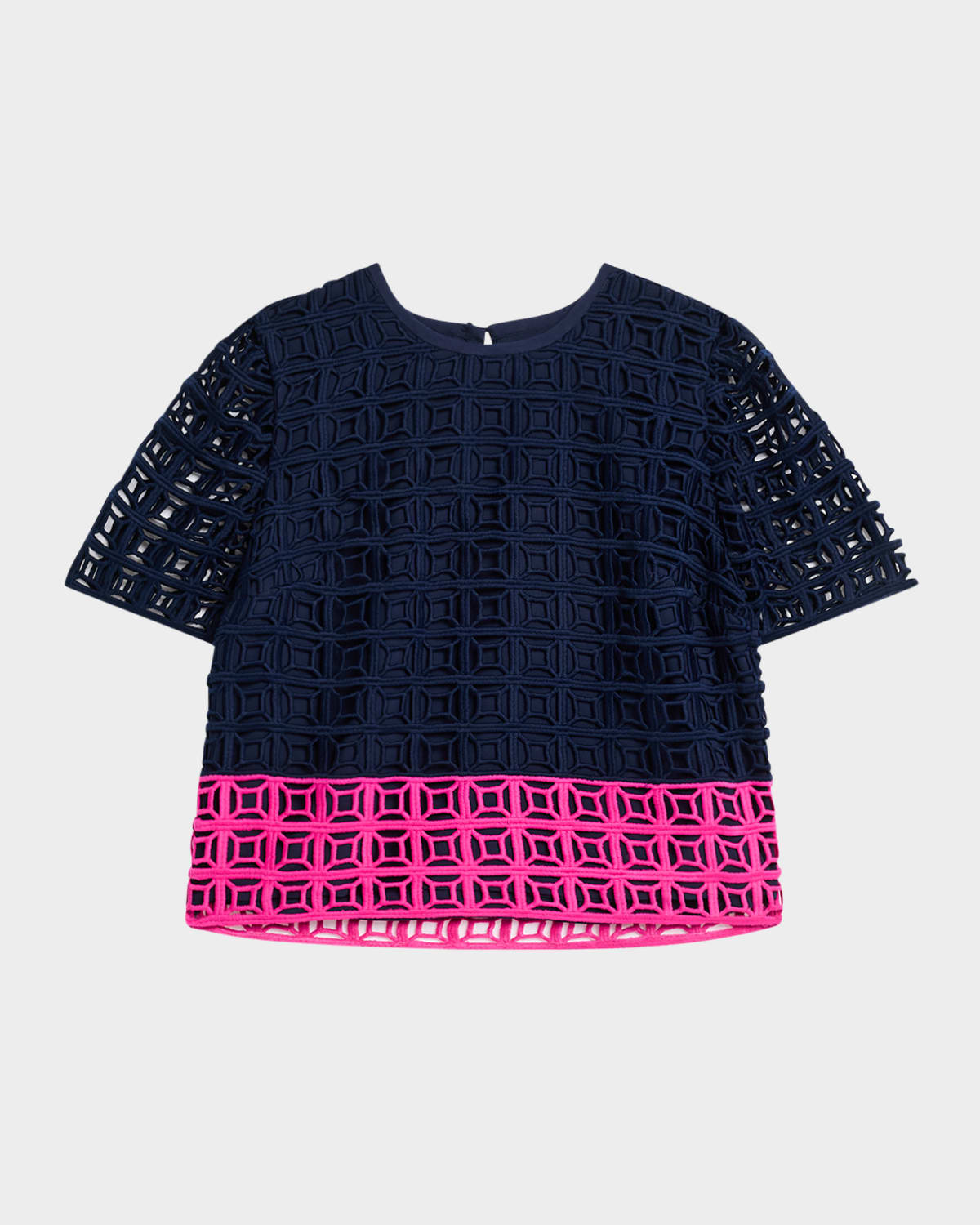 Serilda 2 Cropped Colorblock Lace Top