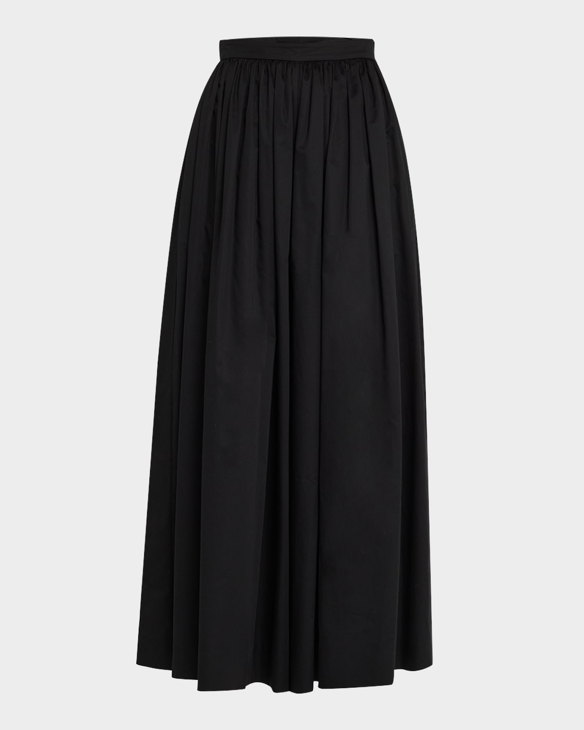 Renzo Pleated Cotton Poplin Sateen Wide-Leg Skirt Pants