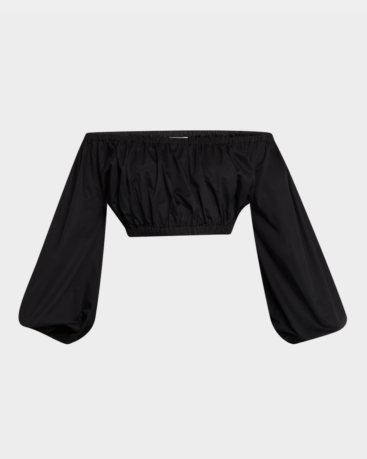 Oro Off-The-Shoulder Cotton Poplin Sateen Crop Top