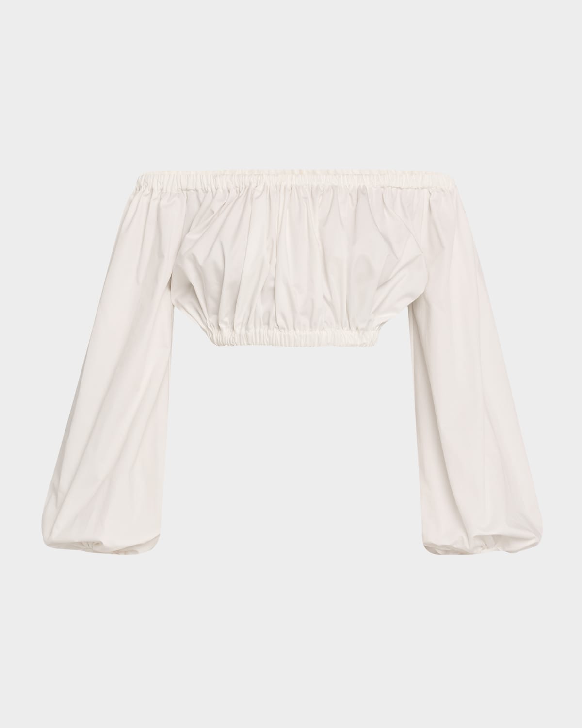 Oro Off-The-Shoulder Cotton Poplin Sateen Crop Top