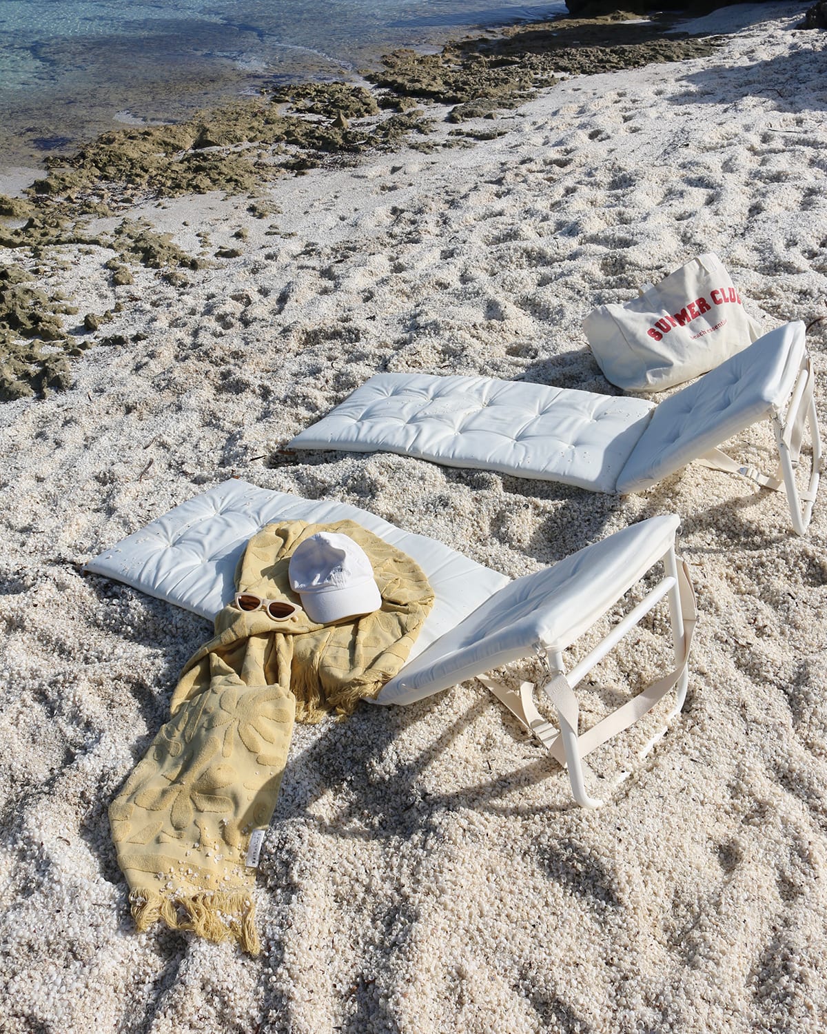 Sunnylife Reclining Beach Chair In Casa Cream