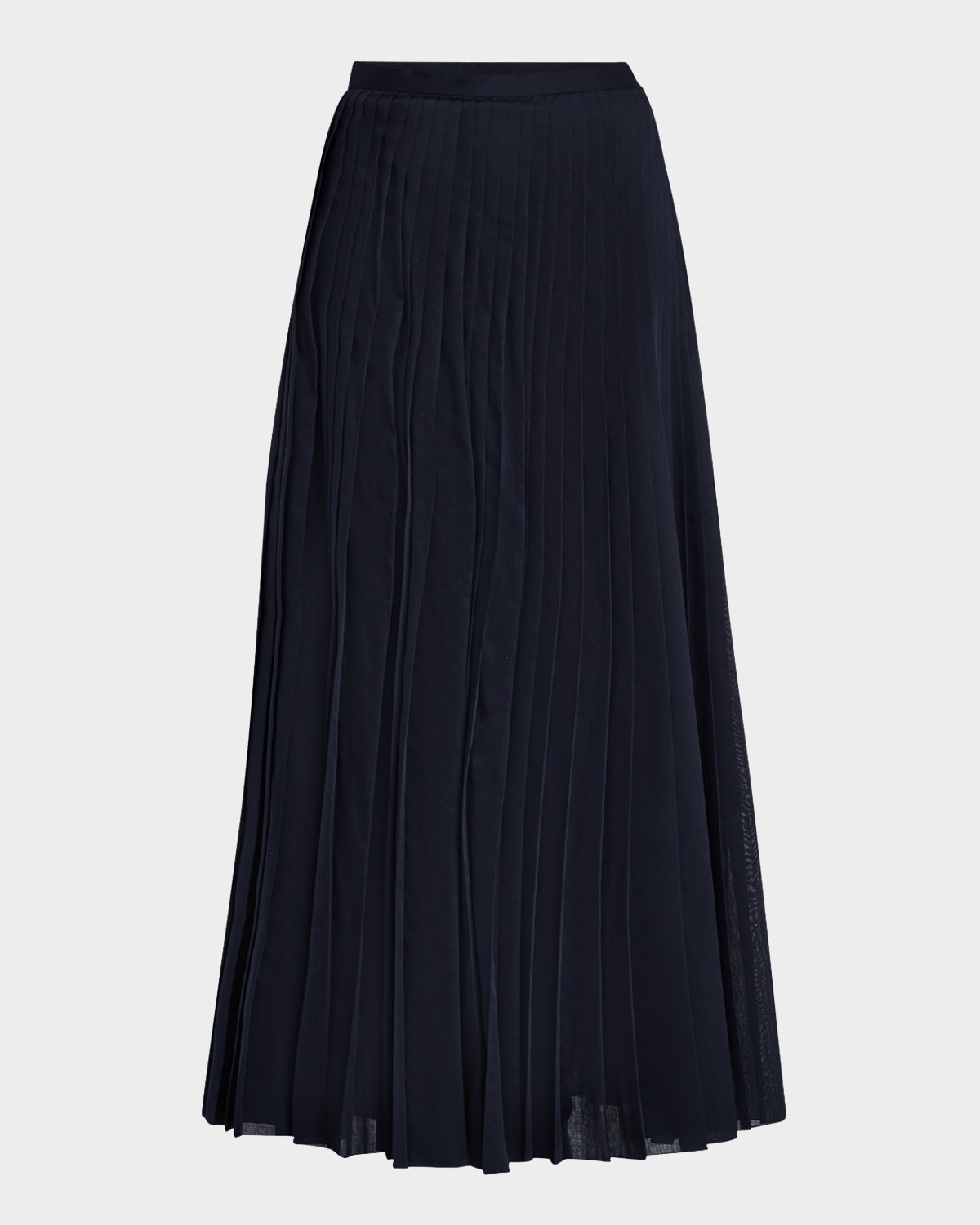Pleated Muslin Maxi Skirt