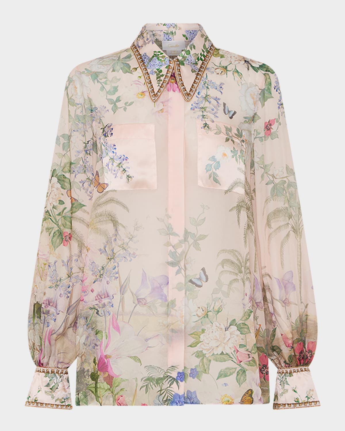 CAMILLA PALACIO PLAYGROUND CURVED COLLAR BLOUSE WITH POCKETS 