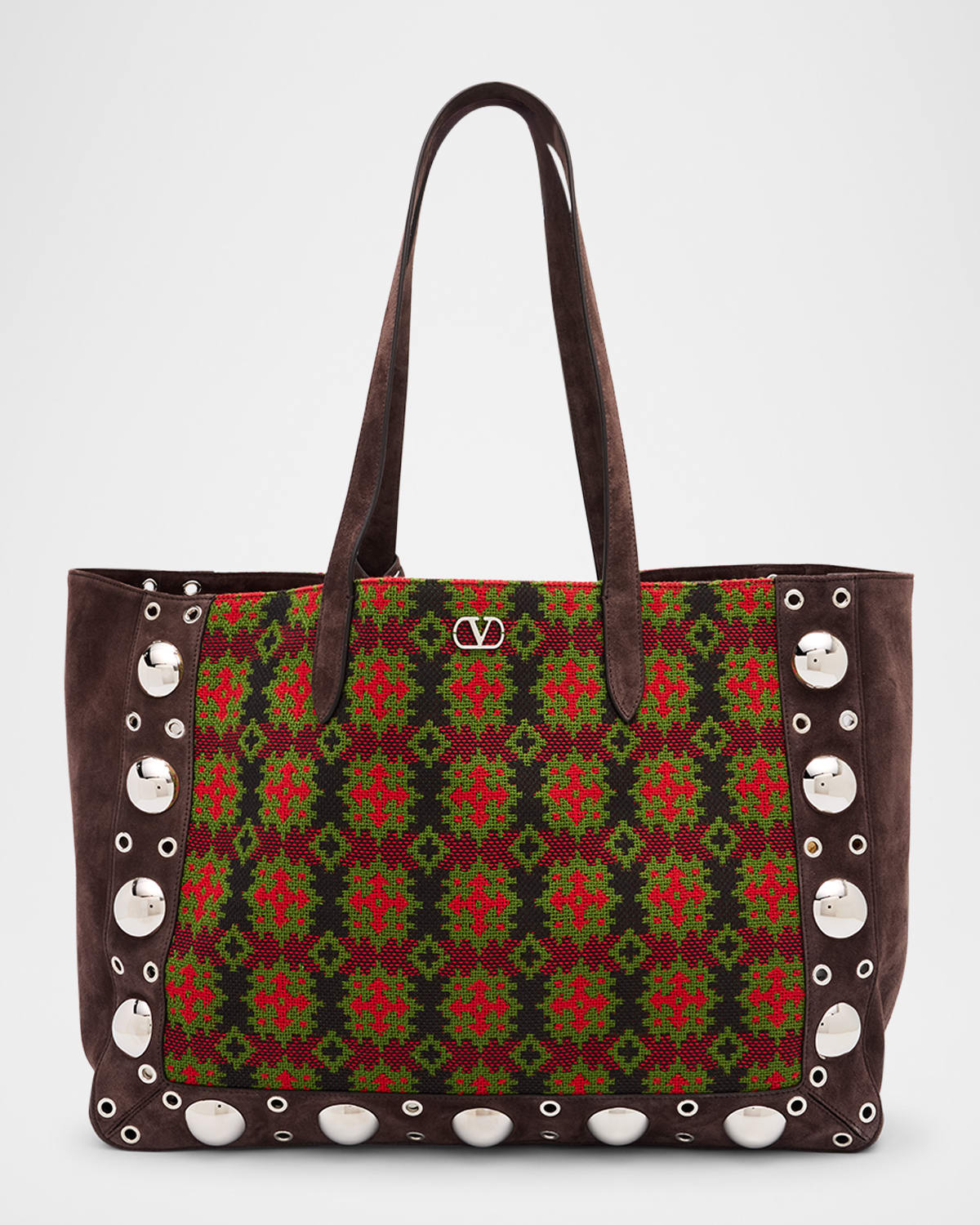 Valentino Men's Large Suede And Canvas Tote Bag
