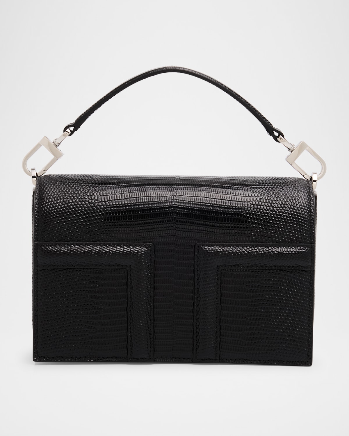 Totême Mini Flap Lizard-embossed Leather Shoulder Bag In Black