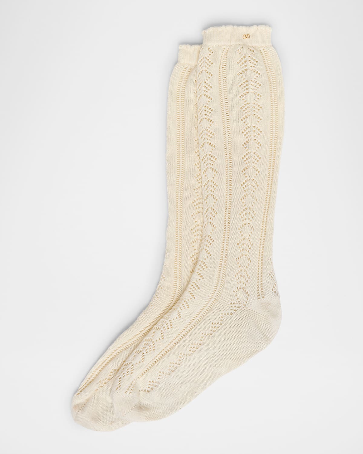 Valentino Perforated Cotton Socks For In Butter