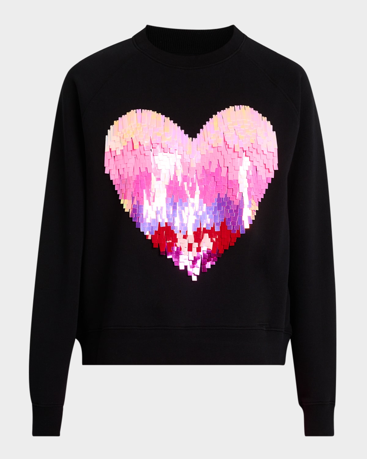 Essentiel Antwerp Heater Sequined Heart Sweatshirt In Black