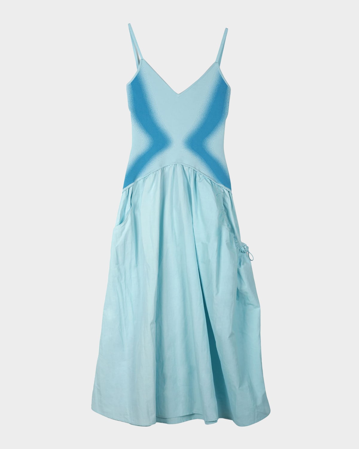 PH5 CHILI MIXED-MEDIA MIDI DRESS 