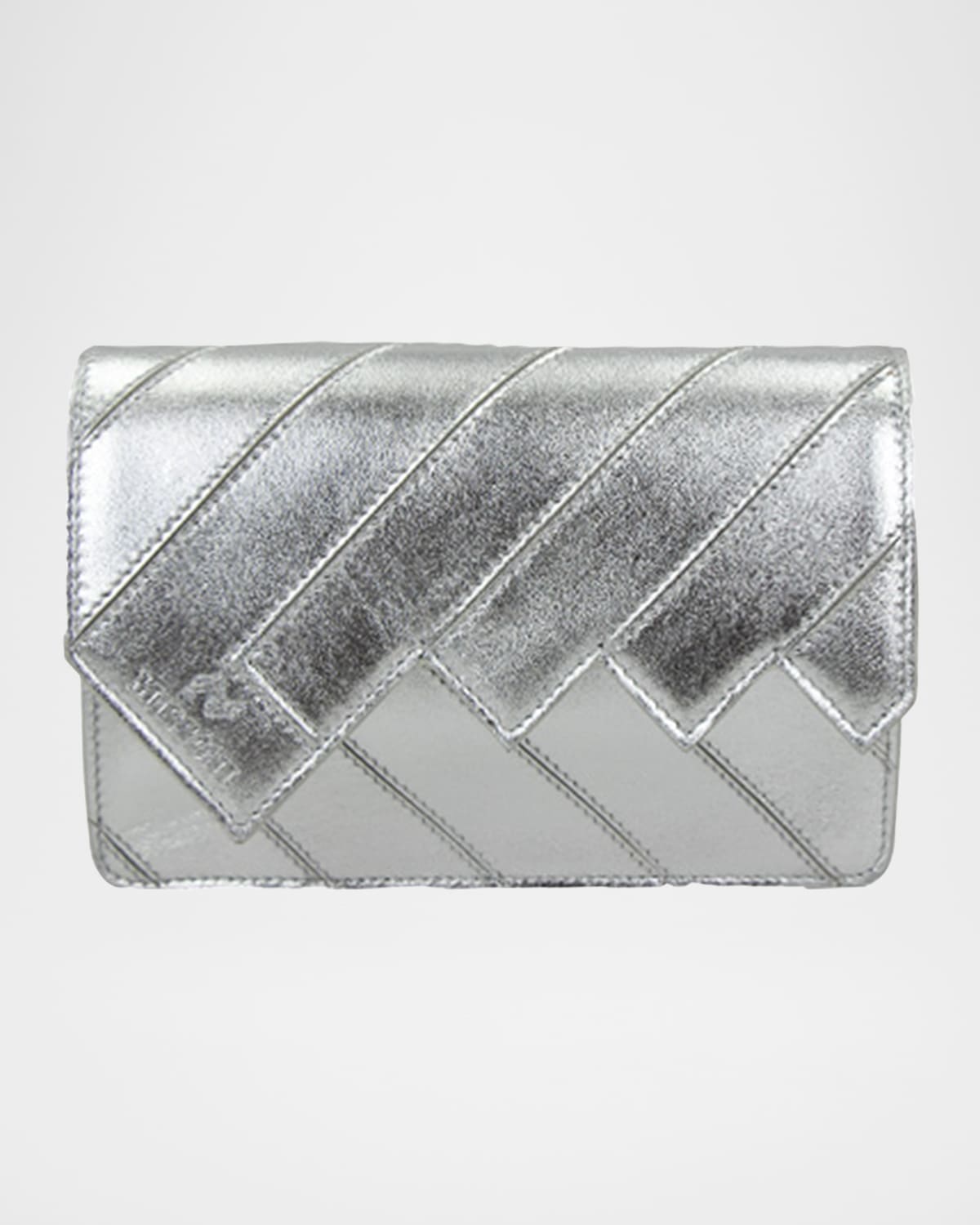 MISSONI WAVE METALLIC LEATHER WALLET ON CHAIN 