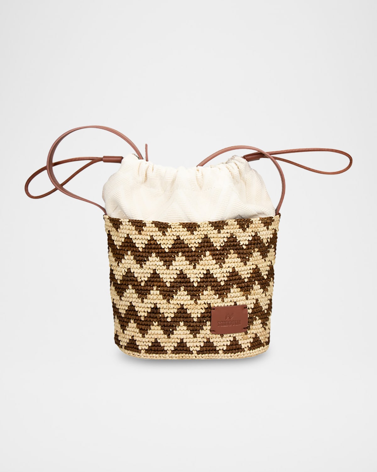 Missoni Small Chevron Raffia Bucket Bag