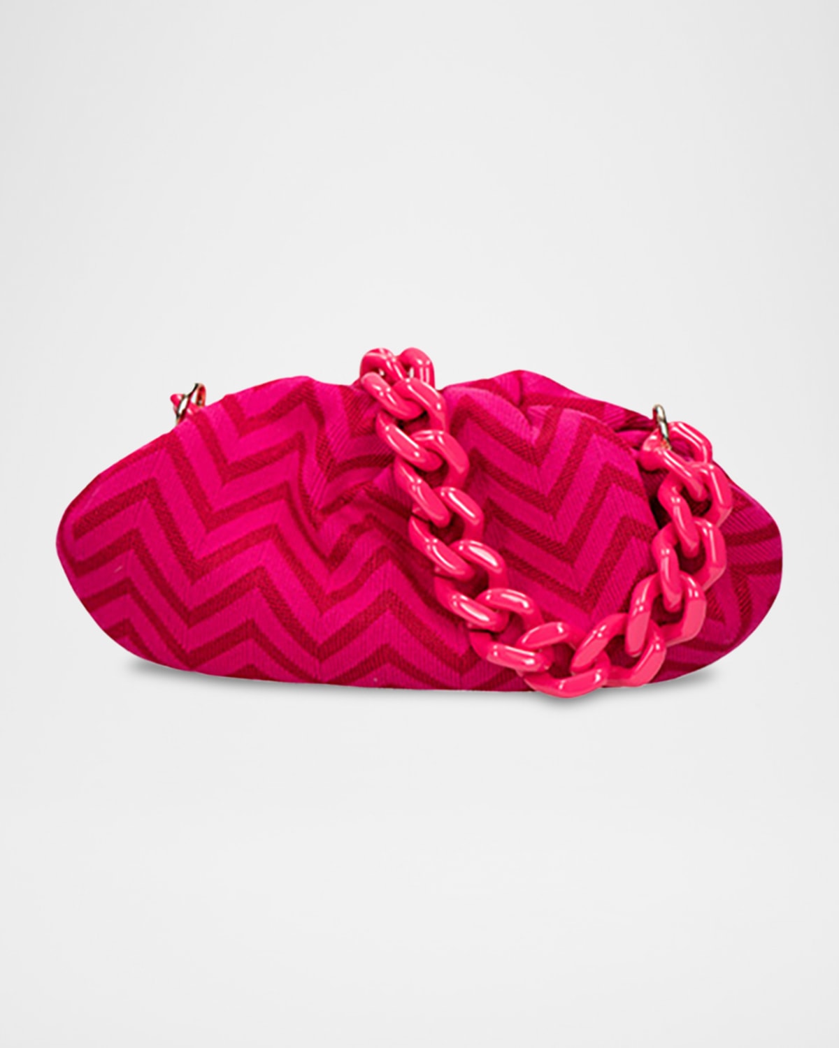 MISSONI MEDIUM CHEVRON CANVAS POUCH SHOULDER BAG 