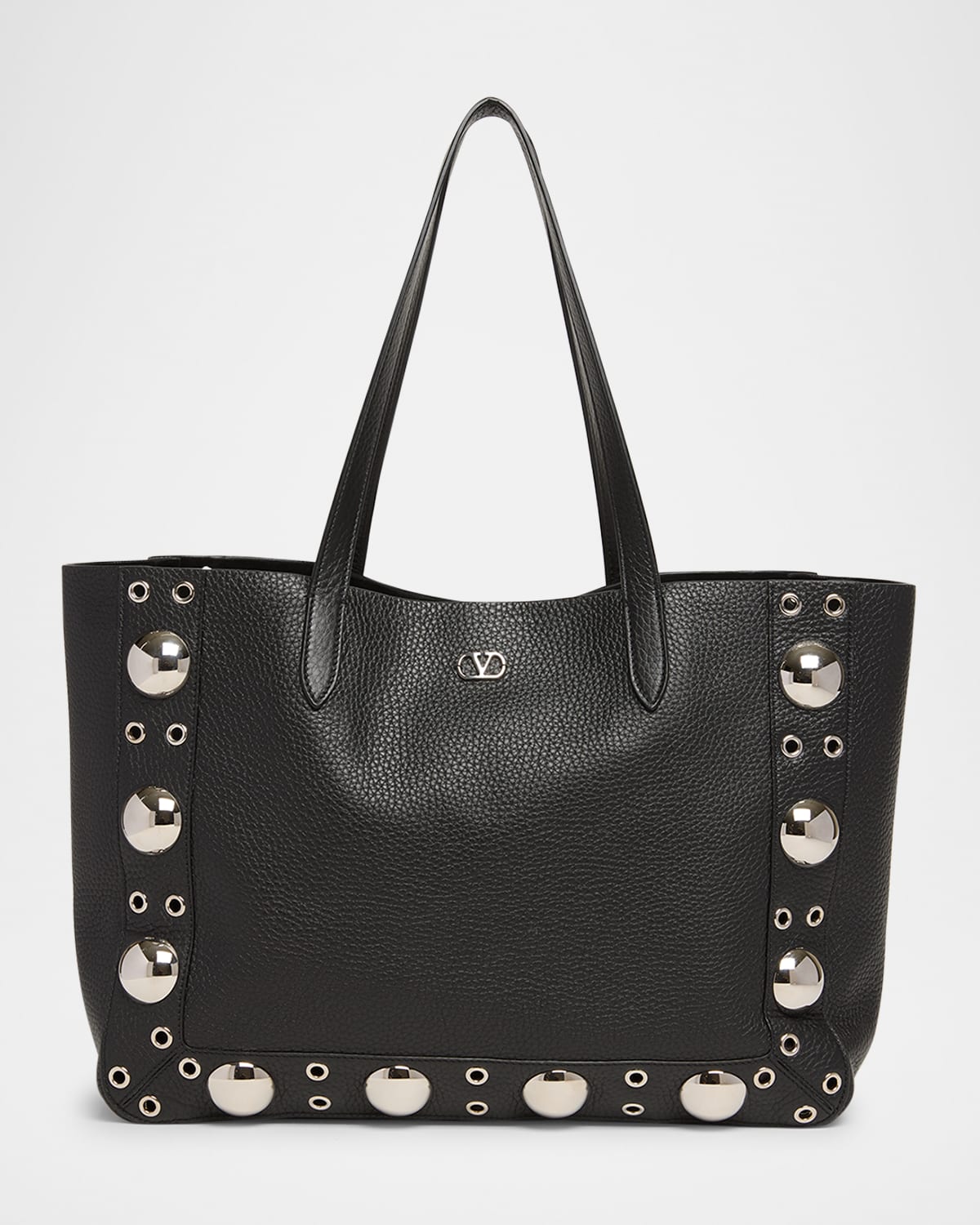 Valentino Nellcote Studded Leather Tote Bag In Nero