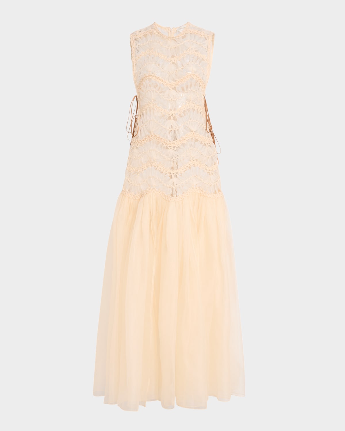 Shop Zimmermann Illuminate Macrame Maxi Dress In Cream