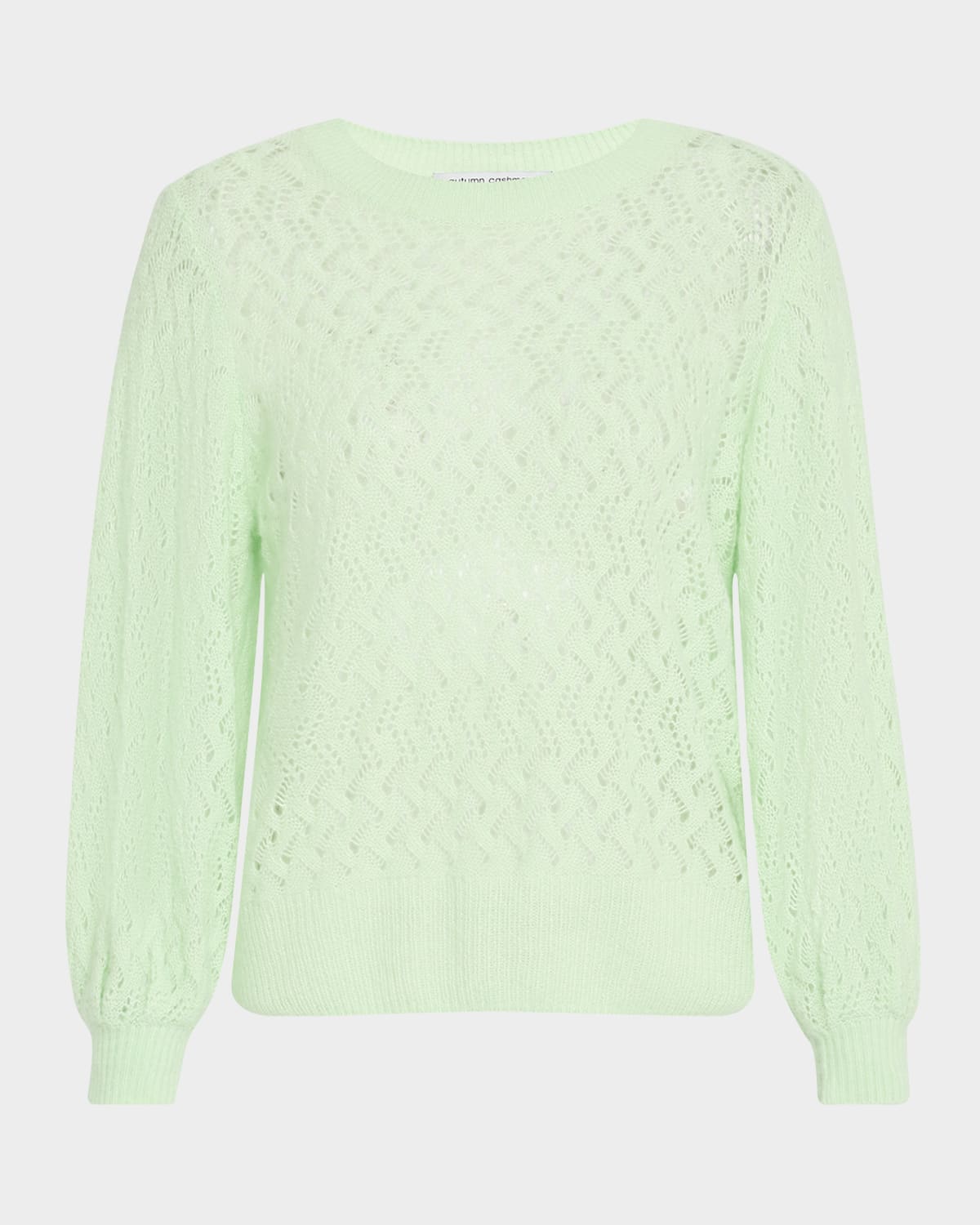 Shop Autumn Cashmere Open Basketweave-stitch Sweater In Pistachio