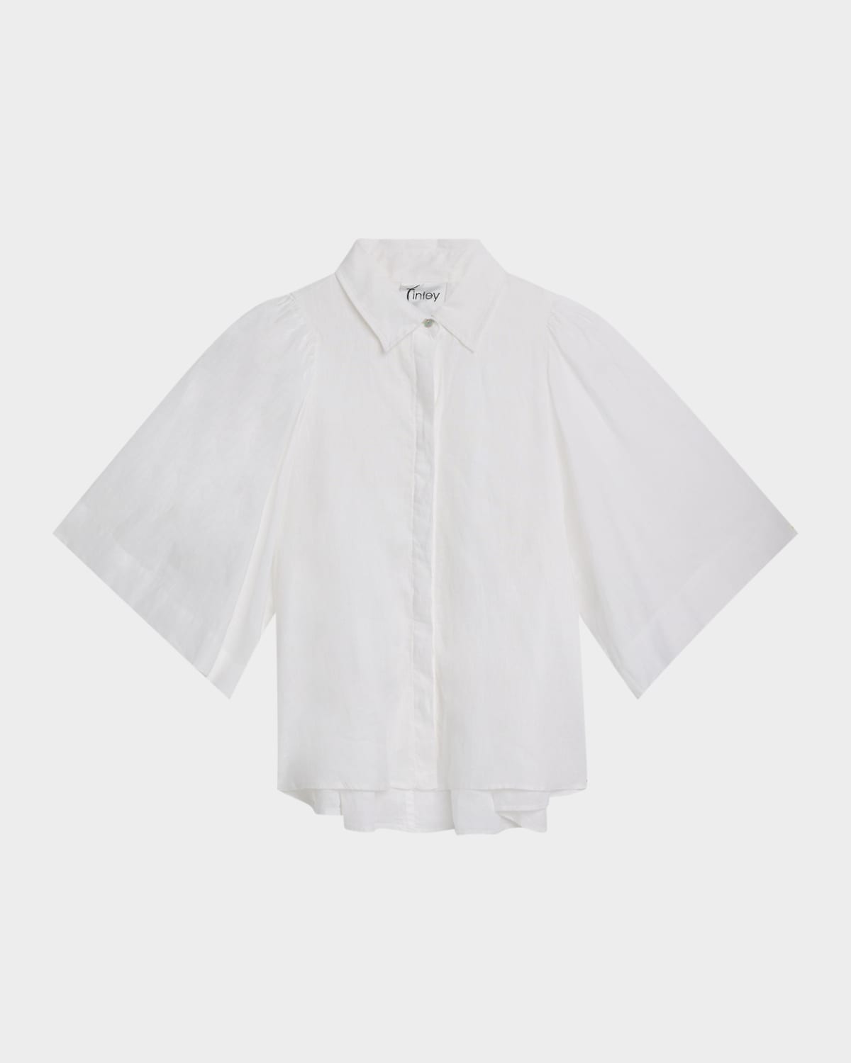 Collin Cape-Sleeve Washed Linen Shirt