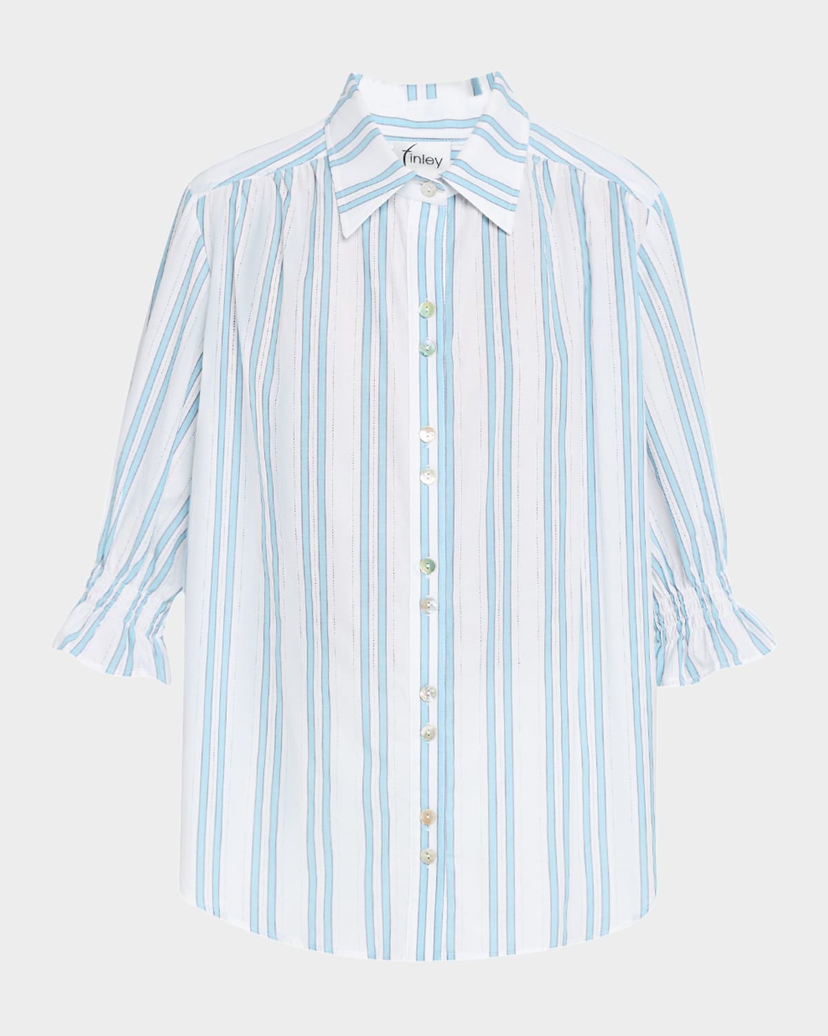 Finley Sirena Drop Needle Striped Button-Down Shirt