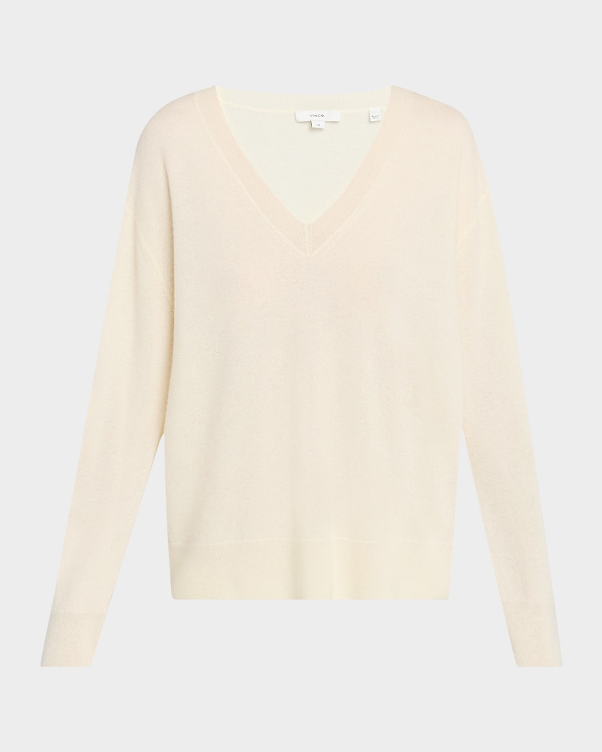 Shop Vince Silk-cashmere Deep V Sweater In Vanille