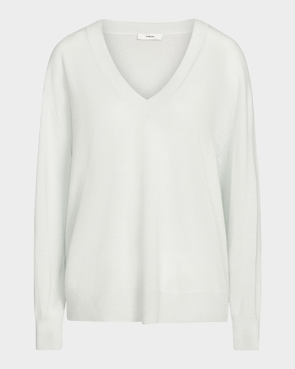 Vince Silk Blend V Neck Sweater In Sky Mist In Aqua Dew