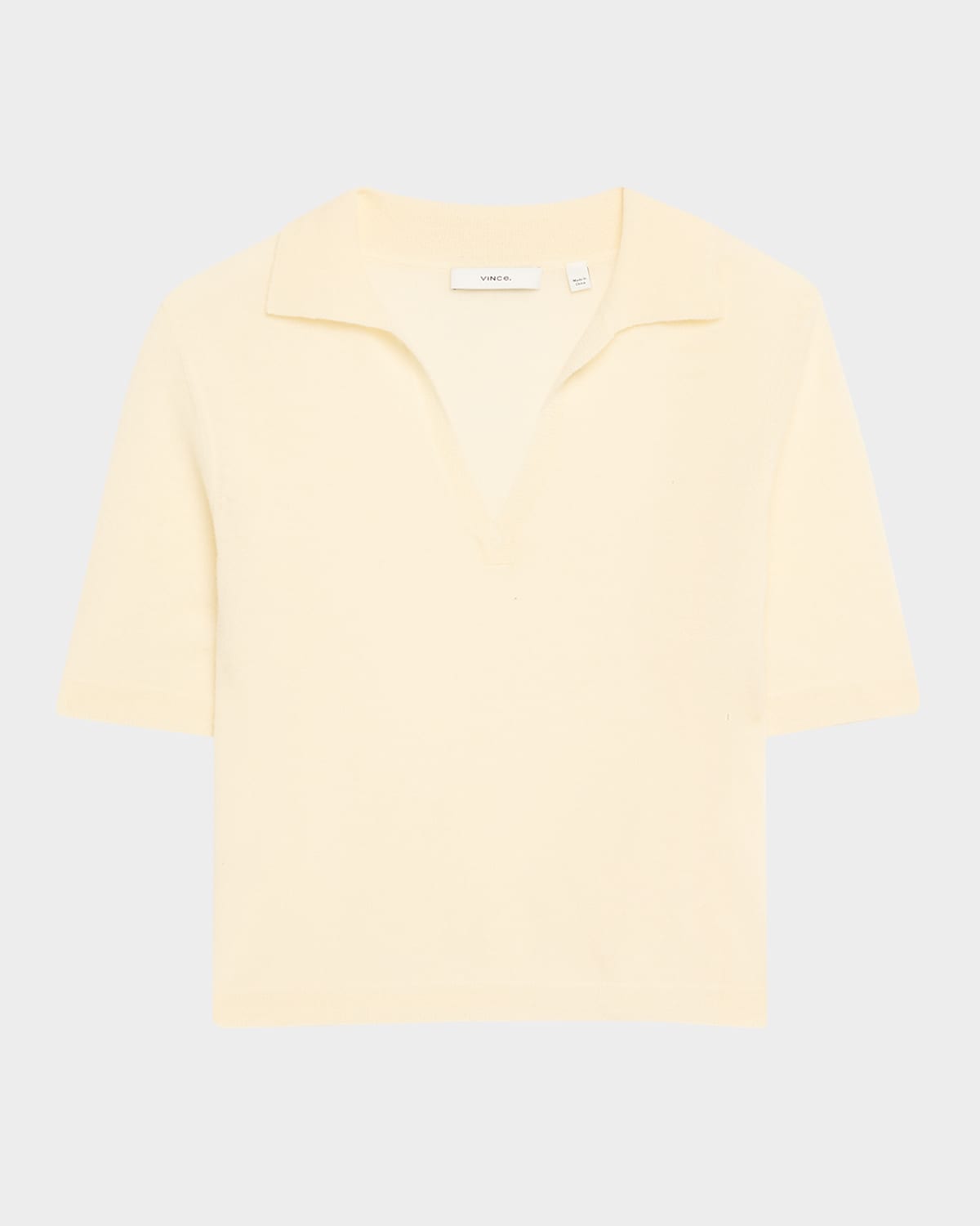 Shop Vince Mulberry Silk And Cashmere Polo Top In Vanille