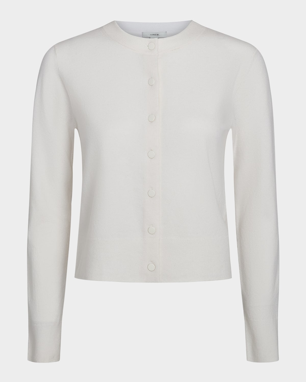Shop Vince Tipped Half-moon Cardigan In Herbaria/optic White