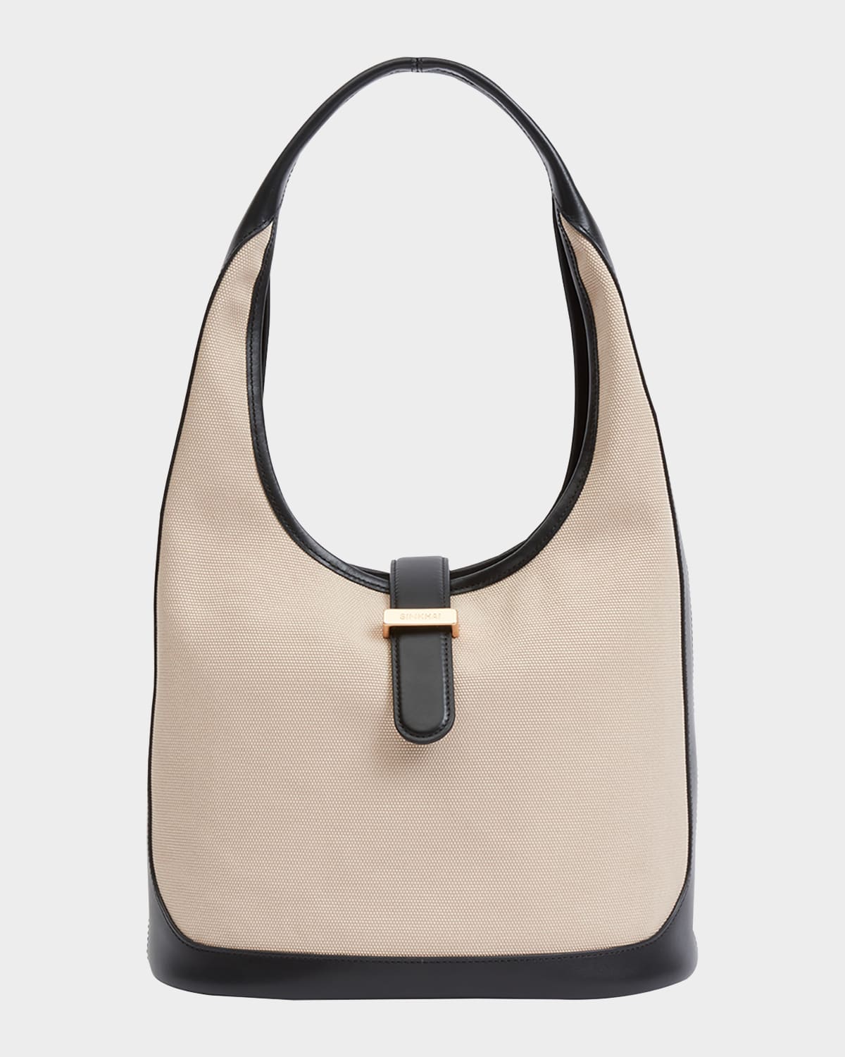 Simkhai Khai Canvas Hobo Bag In Black Ivory