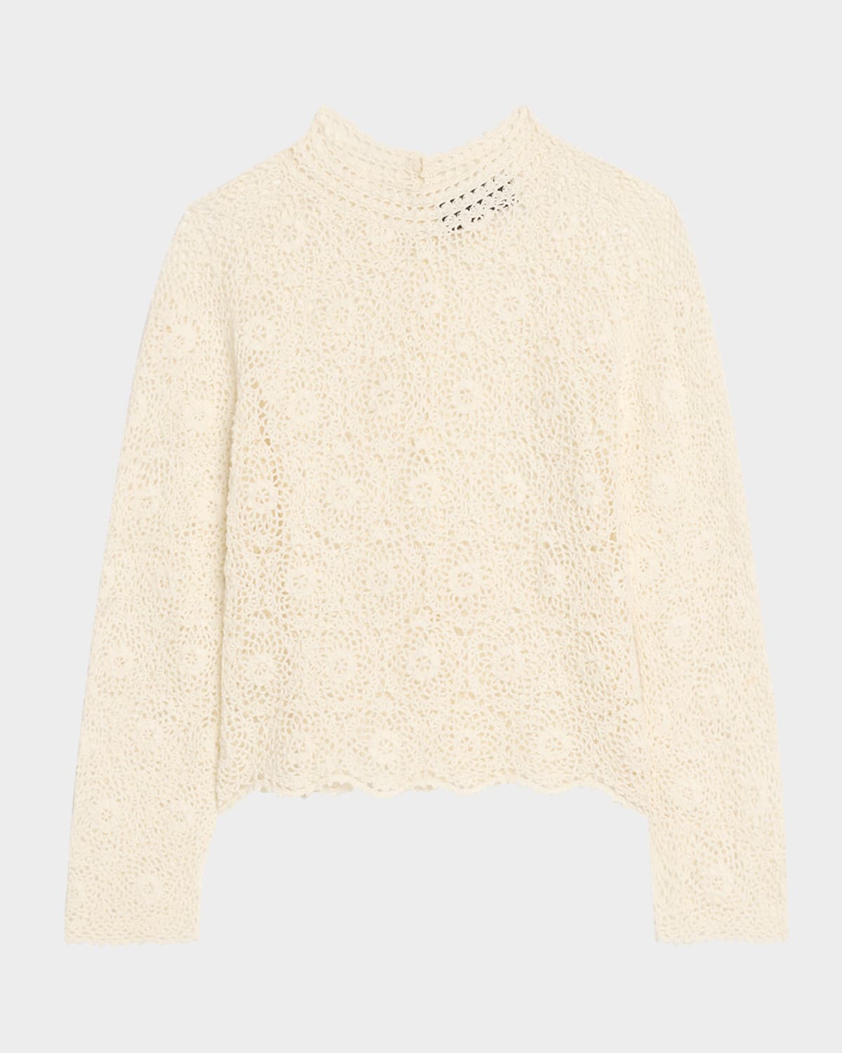 Nili Lotan Gibson Scallop Floral Lace Sweater