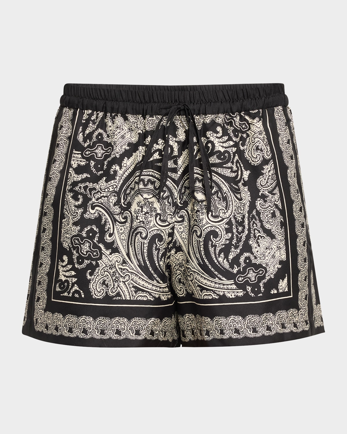 Nili Lotan Frances Bandana-print Silk-twill Shorts