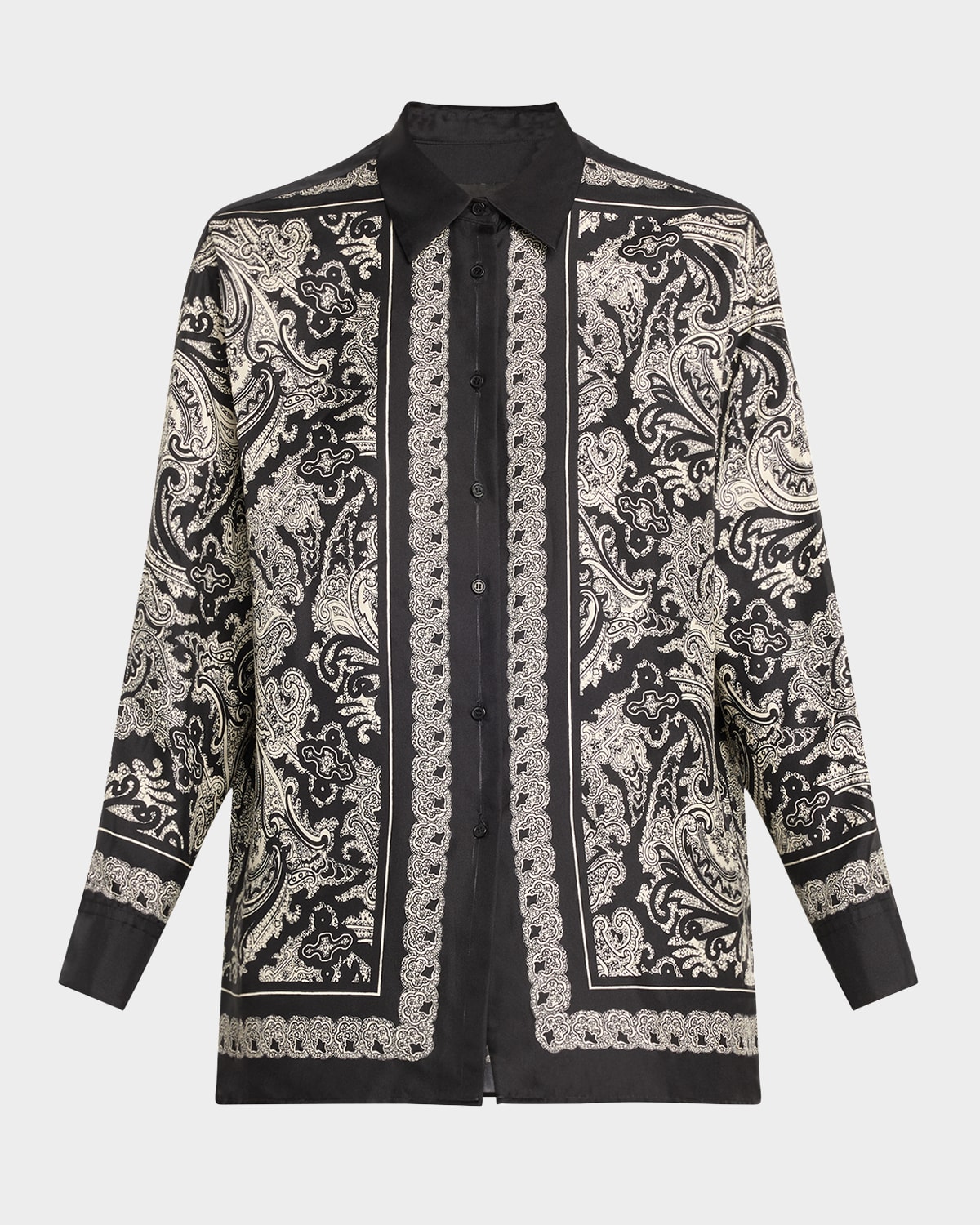 Nili Lotan Alfie Paisley Printed Silk Blouse