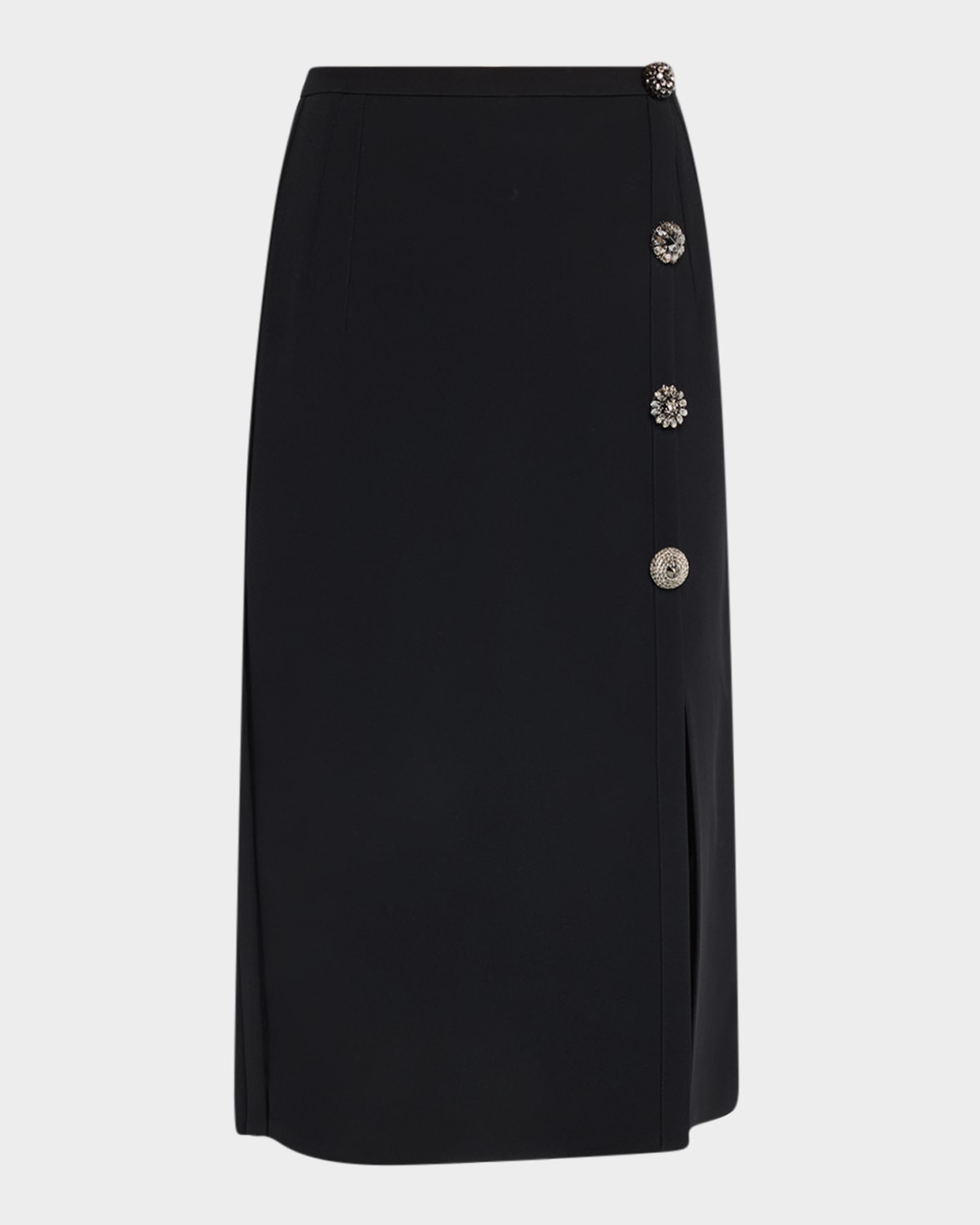 DICE KAYEK CRYSTAL BUTTON WRAP PENCIL SKIRT 