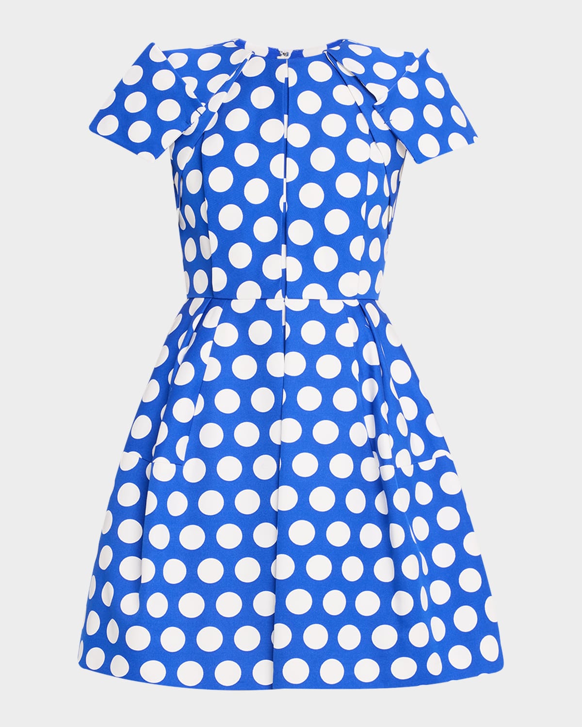 DICE KAYEK SIGNATURE PLEATED POLKA-DOT DRESS 