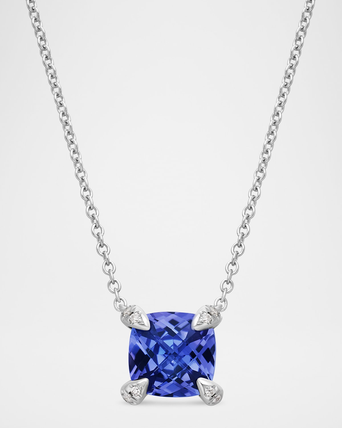 David Yurman Petite Chatelaine Pendant Necklace with Diamonds in 18K White Gold