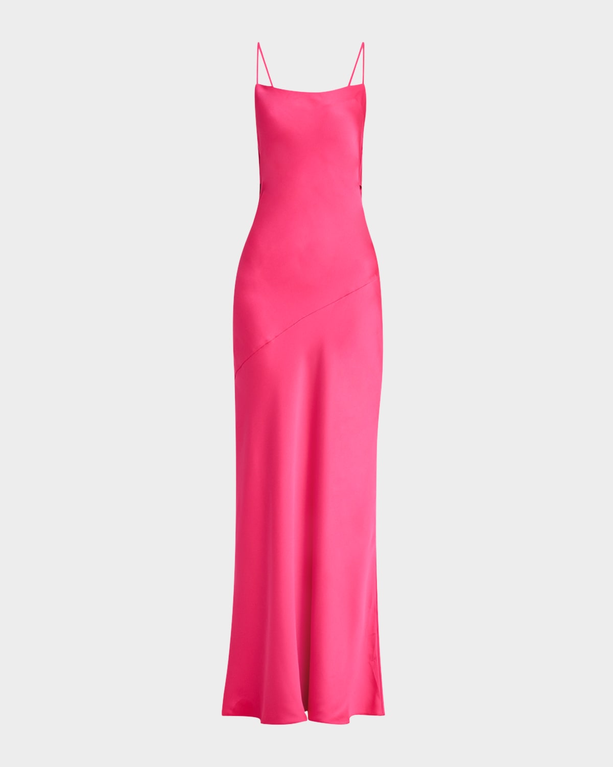 Shop Ramy Brook Hansel Open-back Rosette Gown In Hot Pink