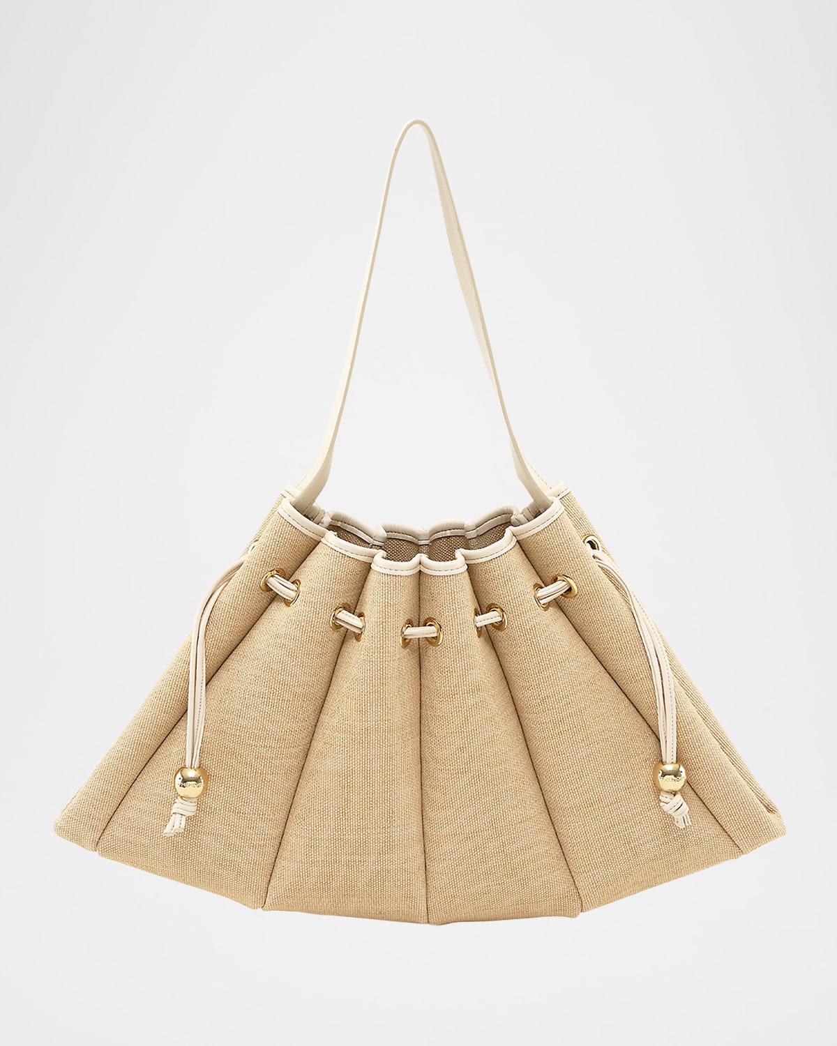 Themoirè Calipso Drawstring Straw Shoulder Bag