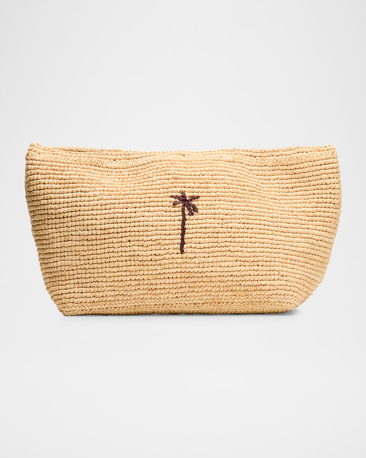 Palm Tree Raffia Clutch Bag