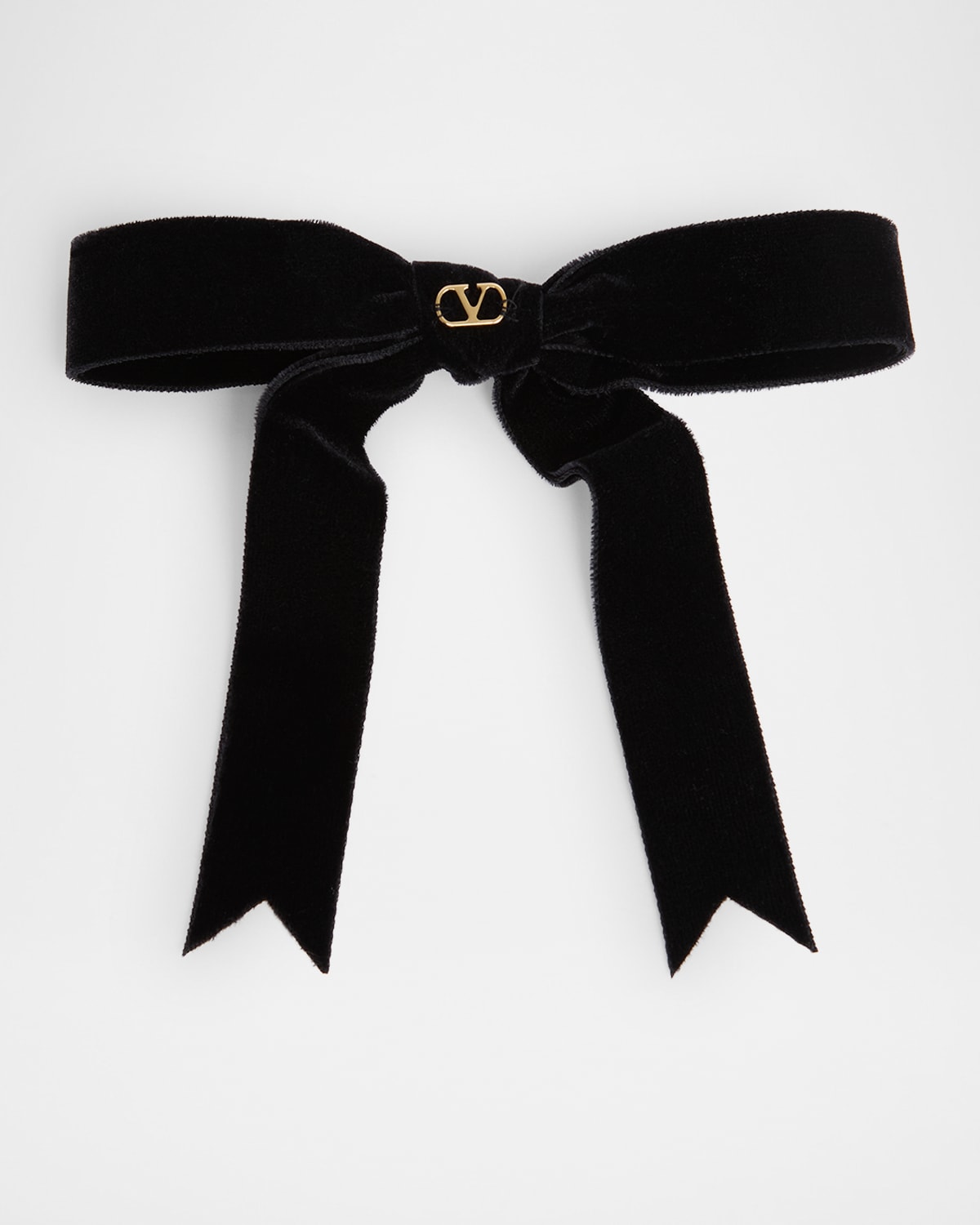 Valentino Velvet Bow Hair Clip In N06 Nero Oro