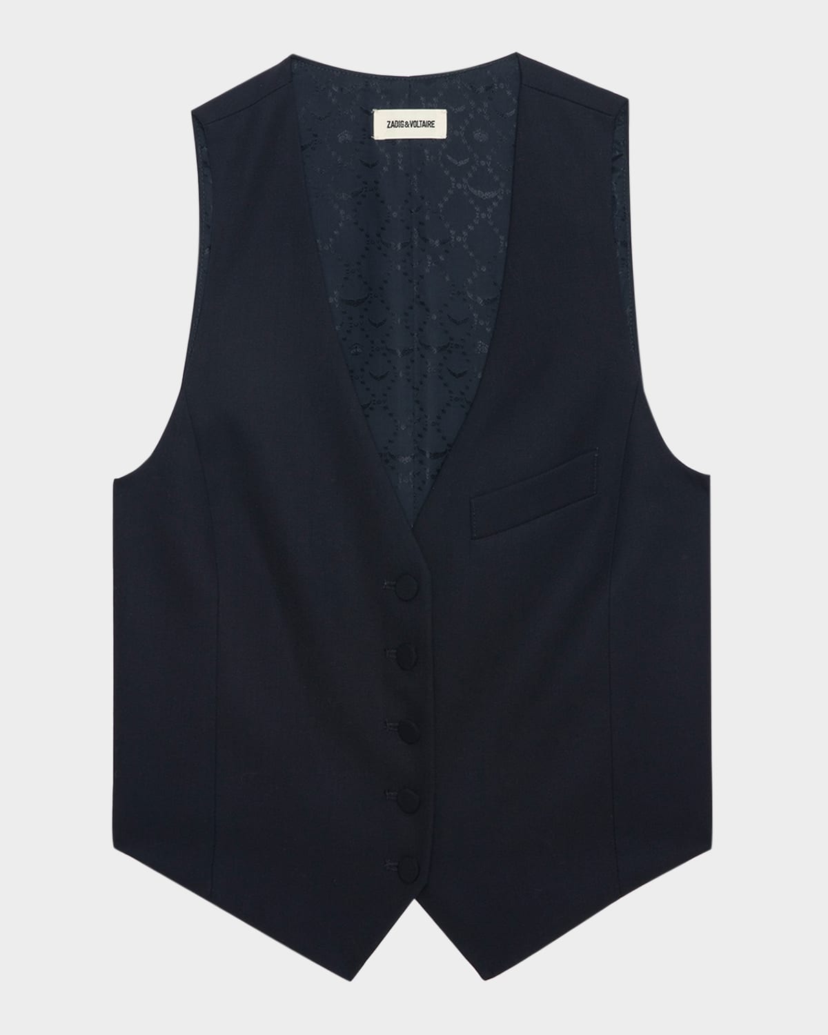 Zadig & Voltaire Emaux Waistcoat In Encre