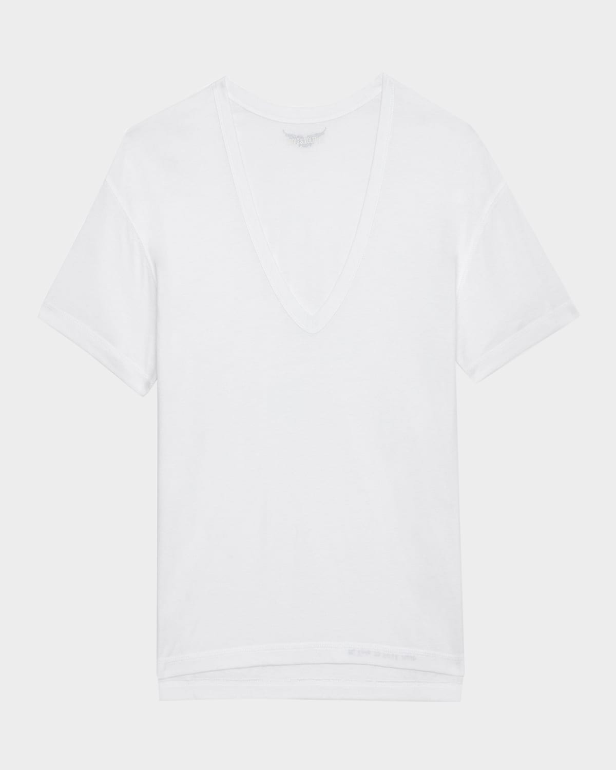 Zadig & Voltaire Marta Embellished Wings V-neck Tee In White